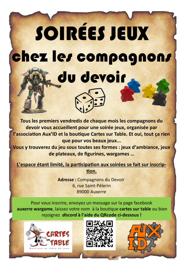 affiche soirées jeux